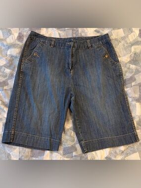Chico's Midwash Blue Denim Jean Shorts